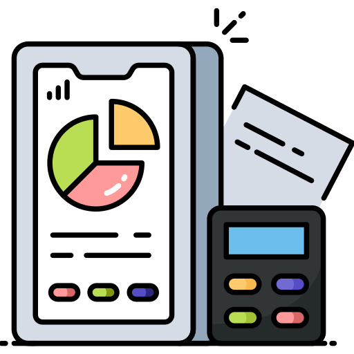 Accounts software and calculator icon